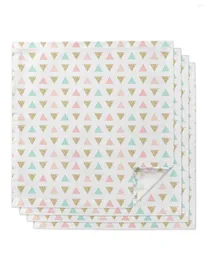 Table Napkin Triangle Pink Cyan Napkins Cloth Set Kitchen Dinner Tea Towels Design Mat Wedding Decor