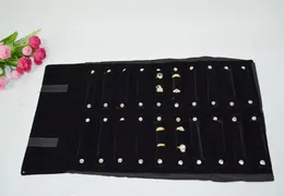 Портативные черные бархатные украшения для ювелирных изделий для ювелирных украшений набор рулонов пакет организатора, складываемая для хранения кольца 6315665