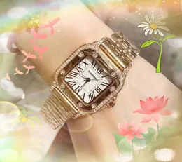 Najwyższej klasy Diamonds Ring Tank Series Watch kwarc bateria super biznesowa popularna kwadratowa tarcza prosta luksusowa popularna na rękopisie reloJ Montre de lukse prezenty