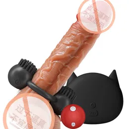 секс-игрушки кольцо для пениса Moonuo Беспроводная зарядка через USB 10-частотная задержка Секс-блокировка Вибрационное кольцо Мужской пенис Тренировочное устройство
