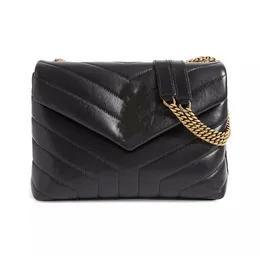 Luxury handbag Shoulder bag brand LOULOU Y-shaped designer seam leather ladies metal Chain quality clamshell messenger gift box wholesale tignanello purse 25/17/9cm