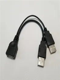 Hele 100pcSlot dual 2 poort USB 20 Gegevensvermogen Een mannelijke tot vrouwelijke y splitter -adapterkabel kabel 15 cm voor draagbare HDD SSD ENC7255411