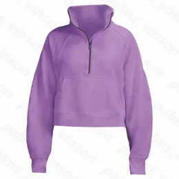 Moda Scubas para mujer sudaderas con capucha de yoga chaquetas gruesas sudaderas con capucha deportes media cremallera terry diseñador suéter chothing ropa corta suelta invierno tt6