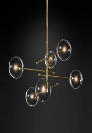 Nordic miedziany czarny metalowy szklany żyrandol lampa wisiorka magiczna fasolka oświetlenie domowe el oprawę PA05797540756