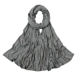 Schals 170 x 60 cm, täglich, islamischer Damen-Hijab, vollständiger Bezug, langer Schal, solide Baumwolle, weich, Workout-Kopfwickel, leichter Schal, dehnbarer Turban