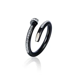 anéis femininos designer amantes anel jóias de luxo tamanho 6-11 liga de titânio banhado a ouro artesanato de diamante acessórios de moda nunca desvanece anel de ouro diamon prateado