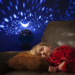 Star Projector lampa księżyc galaxy dla dzieci sypialnia nocna nocna lampa dziecięca dekoracje obrotowe gwiaździste