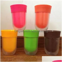 Vinglas med kreativ juice smaksatt vatten koppar platt pp tumbler vanlig smakar som frukt rätt kopp mode cup256v droppleverans dh5uz