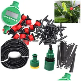 Watering Equipments 25M Diy Micro Drip Irrigation System Plant Self Matic Timer Garden Hose Kits With Adjustable Dripper Bh06 Y20010 Dhofh