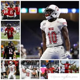 Американский колледж футбол носить NCAA NIU Northern Illinois Huskies College Footbalt Jerseys Джордж Борк Джерси Марк Келлар Эрик Аблл Эйткен Custom Stitched