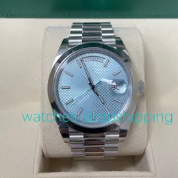 Classic Mens Watch 41 мм Ice Blue Dial Sapphire Glass Ice 316L ремешок из нержавеющей стали 2813 Автоматическое движение высшего качества.