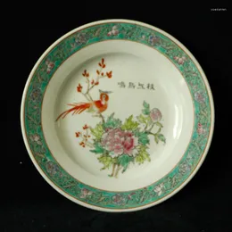 プレートJingdezhen Factory Goods Cultural Revolution Porcelain Hand Pastel Flower and Bird Plate 8インチ