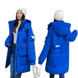 Frauen Unten Parkas Winter Gepolsterte Jacke Verdicken Mantel Parka Baumwolle Mantel Mittlere Länge Brot Kleidung Koreanische Version Lose 230106