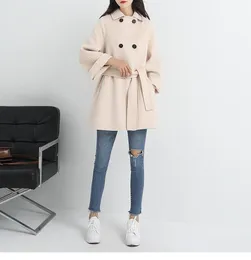 Women's Wool & Blends Women Coat 2023 Spring Woolen Outerwear Female Short Design Alpaca