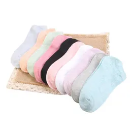 Women Socks Hosiery Cotton 10pcs الصيف ألوان حلوى غير رسمية مرنة للسيدات الفتيات الأسود الوردي الأبيض الأزرق Meias QMH