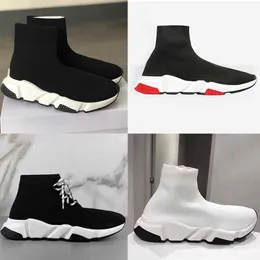 Tasarımcı Çorap Çizmeler Runner Örme Çorap Koşucular Ayakkabı Gündelik Kadın Erkek Platformu Sneaker Stretch Siyah Beyaz Graffiti Dark Navy Eğitmenler Spor Spor Ayakkabıları Kutulu NO17A