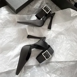 Новые высокие каблуки женские свадебные одежды дизайнер обувь дизайнер роскошная модная атласная черная голова сексуальная вечеринка формальные сандалии супер 10 см. Фабрика для фабрики на фабрику 35-40 класс 35-40