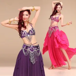 Sahne Giyim Stili Göbek Dans Kostümü S/M/L 3pcs Brabeltskirt Seksi Dans Eden Kadın Giysileri Set Bellydance VL-N55-STAGESAGE