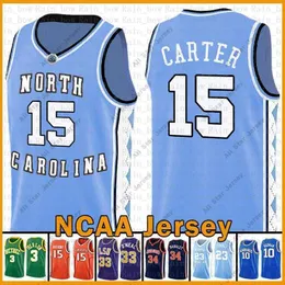 كرة السلة الكلية ترتدي فينس 15 كارتر NCAA Kyrie North Carolina University 11 كرة السلة Jersey Irving Stephen 30 Curry Dwyane 3 Wade LeBron 23 James Kawhi