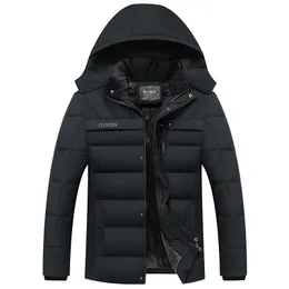 Giacche da uomo LN 2023 Fashion Fleece Hooded Winter Coat Uomo Thick Warm Mens Jacket Antivento Gift For Father Husband Parka 230106