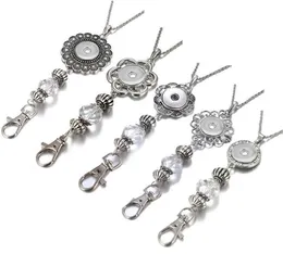 Naszyjniki wisiorek kwiaty krystalicznie smycz smyczany identyfikator kołowrotek telefon klawisz uchwyt uchwyt na snapek 60 cm dopasowanie przycisków 18 mm biżuterię 6798177