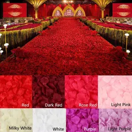 Fiori decorativi 100/500/1000pcs Amore colorato Romantico Seta calda Rosa Petali artificiali Festa nuziale Bomboniere Decorazione Rose
