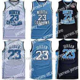 O basquete universitário veste basquete universitário usa homens profissionais ncAA Carolina do Norte Tar Heels 23 Michael Jersey UNC Jerseys de basquete preto Branco Azul rápido