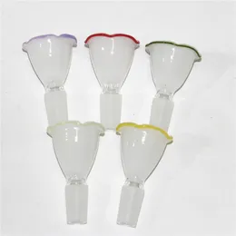 Ciotole per bong in vetro stile fiore colorato Narghilè 14mm Ciotola per erbe secche per tabacco maschile per bong per pipe ad acqua