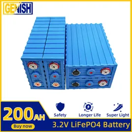 200AH LIFEPO4 Bateria 3.2V Cell DIY 1/4/8/6/6/32pcs Pacote de células recarregáveis ​​para barcos RV Vans Campers Carrinhos de golfe solar com barramento