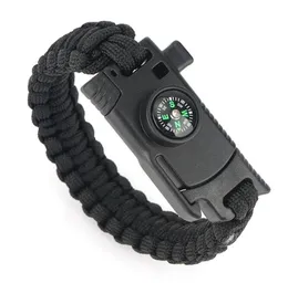 Multifunctional survival bracelet outdoor Emergency bracelets with Whistle Knife Scraper kits Tactical army bracelets