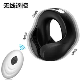 Sex Toys Penis Ring Male Egg JJ Scrotal Cuff Bag Silicone Sperm Locking Vibrator Testikular Massager Trainer