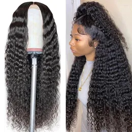 Water Wave Lace Front Human Hair Wigs for Women 13x6 Frontal pré -arranhado 36 polegadas Remy Wig Remy
