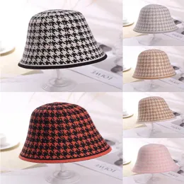 Boinas 2023 Moda Houndstooth Plaid Hats Hats For Mull Mull Cotton Fisherman Protection Sun Summer Hip Hop Street Cap