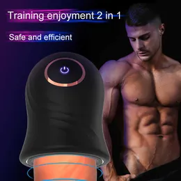 Skönhetsartiklar manliga onanator vibratorer för män kuk övare glans suger silikon elektrisk penis pump fördröjning utlösning erotiska sexiga leksaker