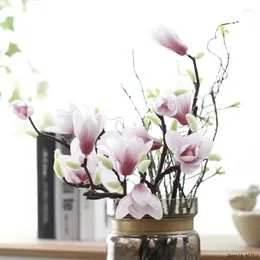 Fiori decorativi Magnolia Magnolia Silk Fish Flower Branch Fleur Artificielle Flores Organizza tavola per matrimoni decorazioni per la casa Accessorio per feste