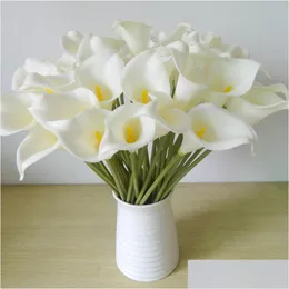 Декоративные цветы венки Des Floral Flower Artificial Mini Calla Lily Bouquet для свадебного украшения.