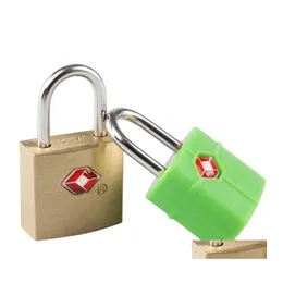 Door Locks Wholesale Outdoor Travel Lage Suitcase Mini Brass Padlock Tsa Cus Lock Random Colors Dh0357 Drop Delivery Home Garden Bui Dhu6X