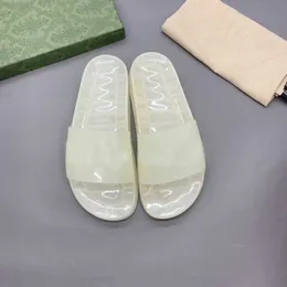 2023 Sheer Slides Designer Luxury Women Men Slippers Transparent Jelly Couple Slipper Summer Sandals Fashion Shoes Top Quality With Box Size