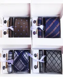 2019 Plaid Krawatte Set Streifen Krawatte Männer Seide Krawatte Paisley Britischen Business Krawatte Taschentuch Set Hochzeit Party Zubehör2582907