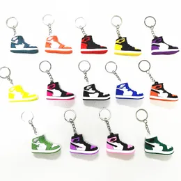 14 Farben Designer Mini 3D Sneaker Schlüsselbund Männer Frauen Kinder Key Ring Geschenkschuhe Schlüsselanhänger Handtaschenkette Basketball Schlüsselbund Silikon