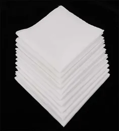 10st män vita näsdukar 100 bomull fyrkantig super mjuk tvättbar hanky brösthanddukficka fyrkant 28 x 28 cm T2006182611535