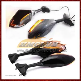 2 X Motorcycle LED Turn Lights Side Mirrors For KAWASAKI NINJA ZX636 ZX-6R ZX 6R 6 R ZX6R 00 01 02 2000 2001 2002 Carbon Turn Signal Indicators Rearview Mirror 6 Colors