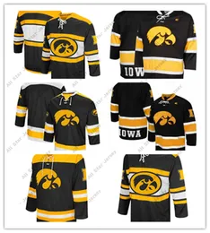 O hóquei da faculdade veste hóquei na faculdade usa 2022 NCAA Custom Iowa Hawkeyes costura