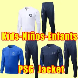 Enfants Kids 22 23 футбольные спортивные костюмы Messis 30 Mbappe Hakimi Sergio Ramos Wijnaldum PSGS Футбольная рубашка 2022 2023 Однородное пальто с длинным рукавом Maillot