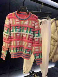 Frauenpullover Designerin neuer koreanischer Version Loose Dünne Farbhalshandtuch Stickel süßes Alter Reduzieren Strickwege Pullover Pullover Top 9bjg
