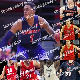 College Basketball indossa la maglia da basket Liberty Flames NCAA College Caleb Homesley McGhee Scottie James Pacheco-Ortiz Elijah Cuffee Kyle Rode Myo Baxter-Bell