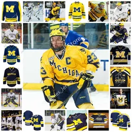 College Hockey Wears College Hockey Wears 2022 NCAA Custom Michigan Wolverines Stitched Hockey Jersey 31 Strauss Mann 23 Jimmy Lambert 7 Nick Blankenburg 43