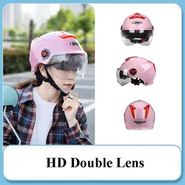 오토바이 헬멧 여름 헬멧 HD 듀얼 레이어 렌즈 전기 도시 선 스크린 남성 여성 패션 보호 장비