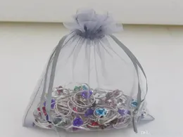100pcs 15x20cm 10x15cm 30x40cm Sheer Drawstring Orgenza Jewelry Pouches Wedding Party Christmas Christmas Gift Bags Silver 1978218