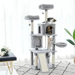 Muebles de gato Scratchers Entrega doméstica Marco de escalada Rastreadora Post Tree Scratcher Pole Gym House Juque de juguete Patfor 230106